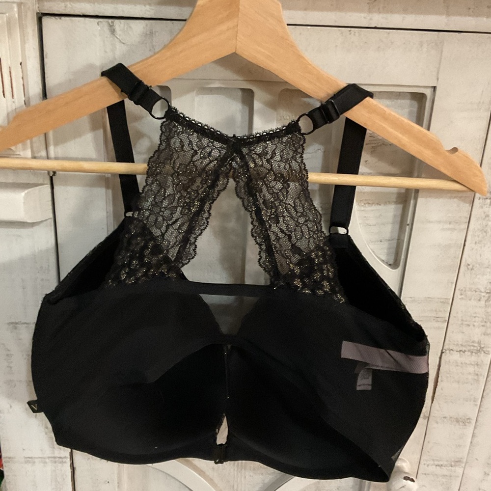 Victoria's Secret Black Lace High-Neck Bralette